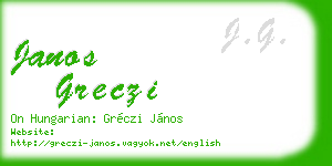 janos greczi business card